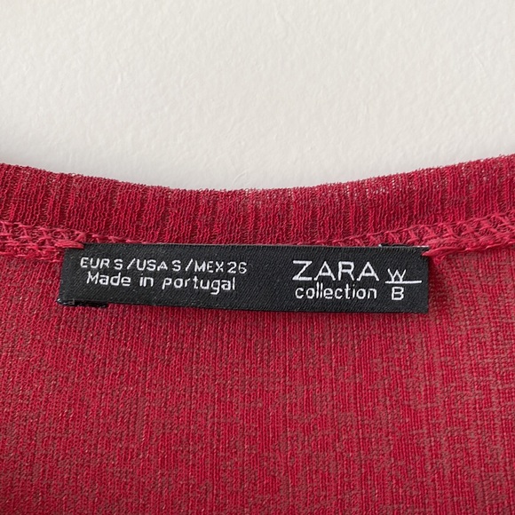 Zara dress with mesh and ruffle details in wine - Picture 3 of 3